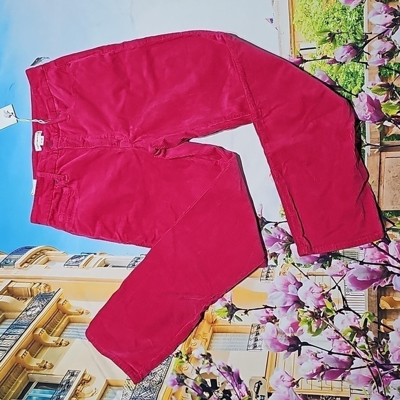 Good‎ American Pink Corduroy High Waisted Straight Pants Size 4/27 NWT - Picture 1 of 6